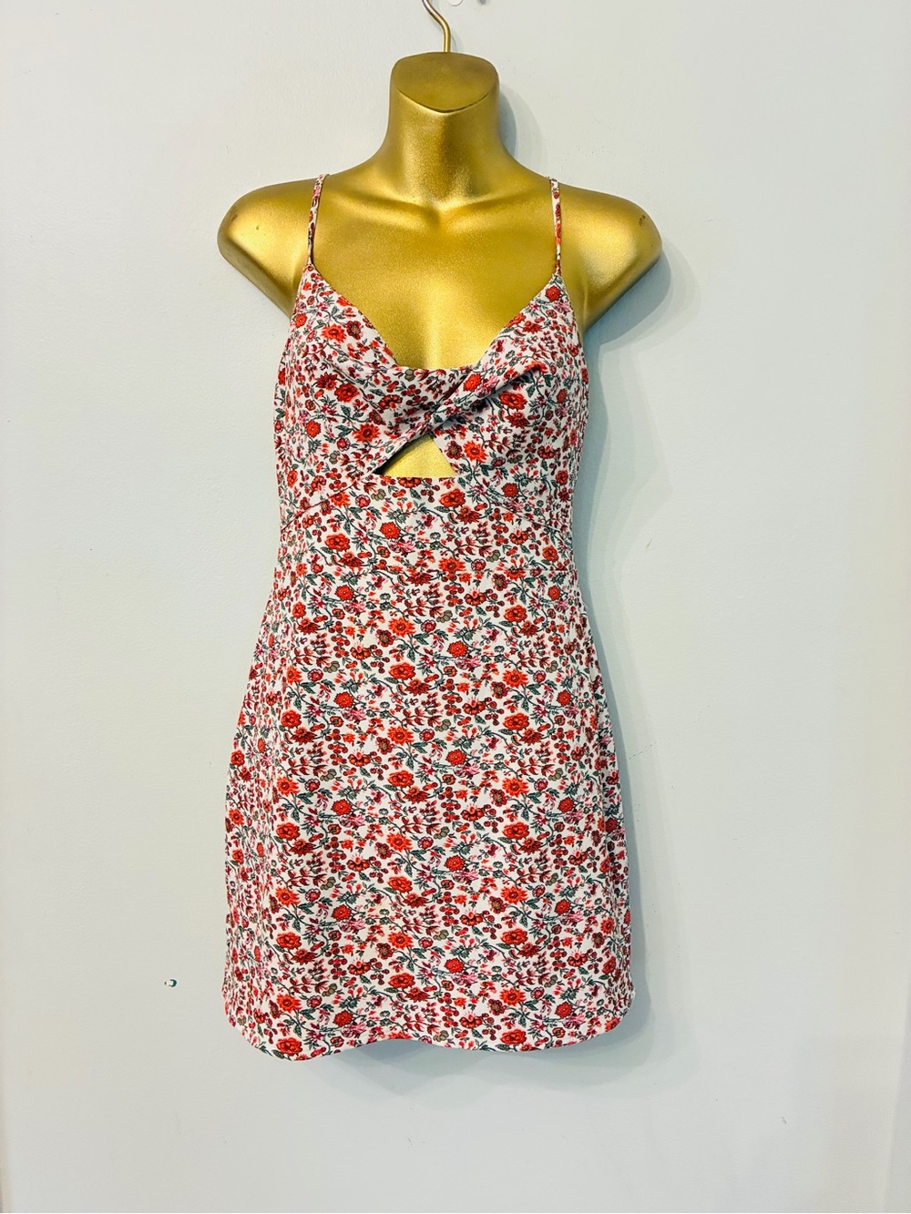 Abercrombie & Fitch Floral Cutout Mini Dress Size Small Cottagecore Sundress - Picture 2 of 5